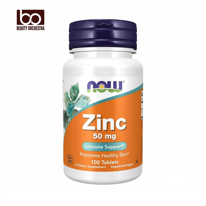 Picture of NOW Foods Supplements Zinc 50mg (Zinc Gluconate) Supports Enzyme Functions Immune Support 100 Tablets