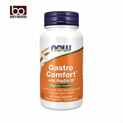 Picture of NOW Foods Supplements Gastro Comfort plus Mastic Gum Aloe Vera and Slippery Elm 60 Veg Capsules