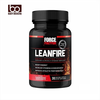 Picture of Force Factor LeanFire Pre Workout Energy Pills with Green Tea Extract and Caffeine to Increase Energy Build Lean Muscle Black 30 Count