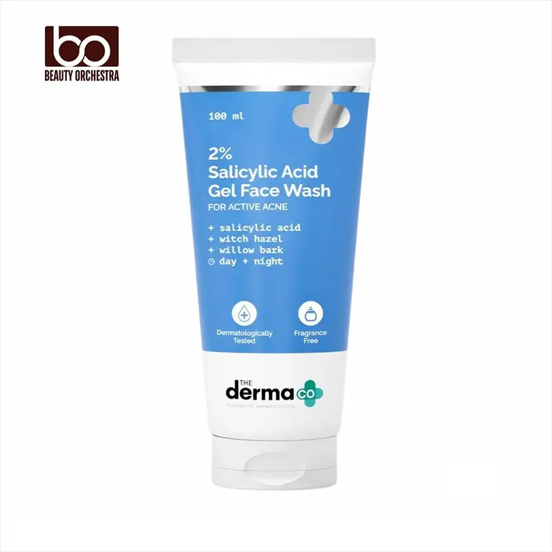 Picture of The Derma Co 2% Salicylic Acid Gel Face Wash for Oily Skin with Salicylic Acid & Witch Hazel Treats Active Acne Unclog Pores Controls Oil - 100ml