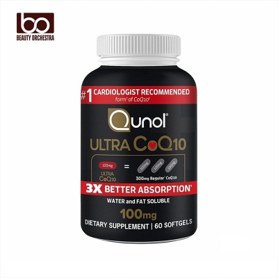 Picture of Qunol Ultra 100mg CoQ10 3x Better Absorption Patented Water- and Fat-Soluble Natural Supplement Form of Coenzyme Q10 Antioxidant for Heart Health 60 Softgels