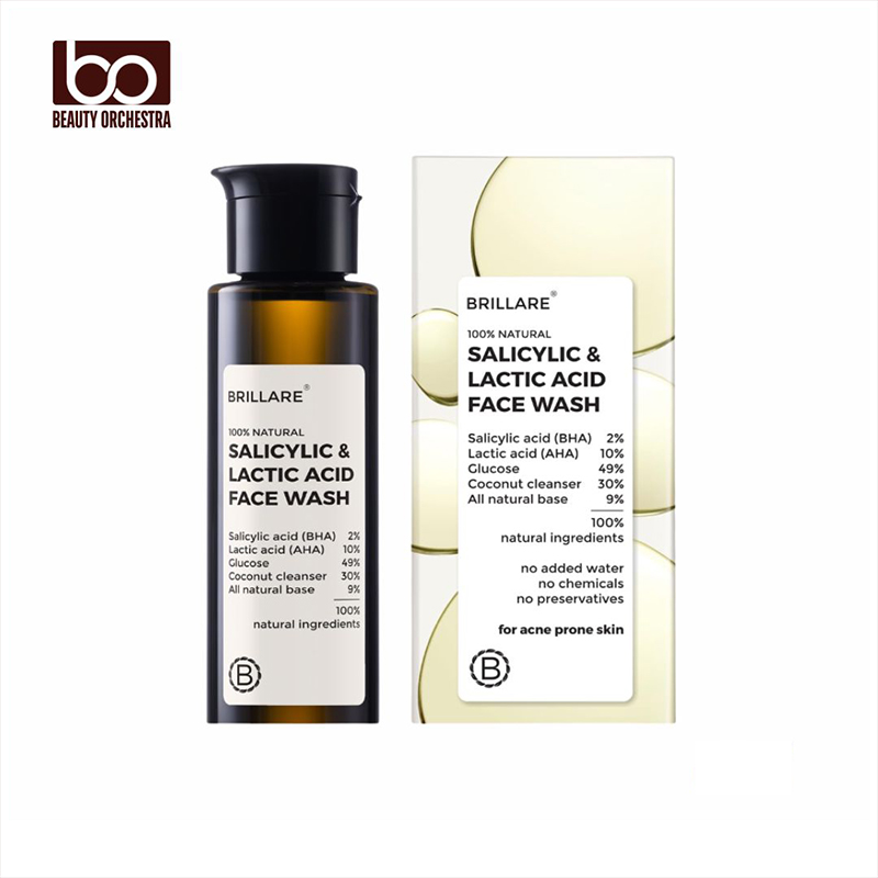 Picture of Brillare Salicylic & Lactic Acid Face Wash Useful for Clear Acne Prone Skin 100% Natural with Salicylic Acid