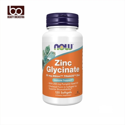 Picture of NOW Foods Zinc Glycinate with 250 mg Pumpkin Seed Oil 120 Softgels
