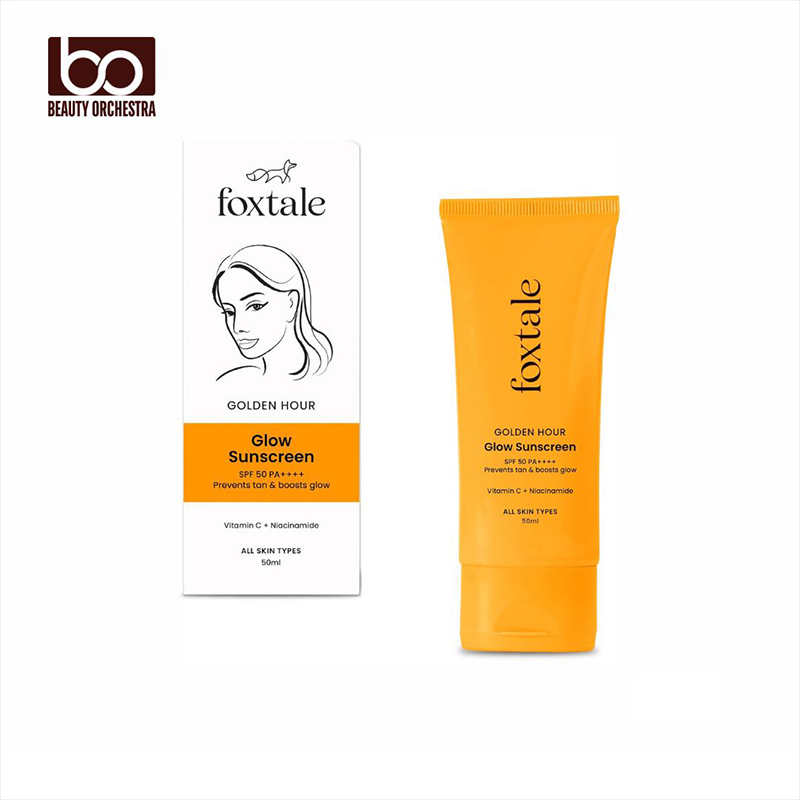 Picture of Foxtale Glow Sunscreen SPF 50 PA++++ Lightweight with Vitamin C and Niacinamide for Men & Women All Skin Types - 50 ml