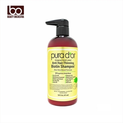 Picture of PURA D'OR Original Gold Label Anti Hair Thinning Biotin Thickening Daily Shampoo, Herbal, 16 fl oz (473 ml)
