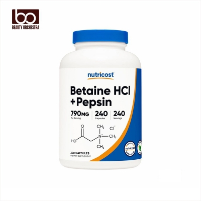 Picture of Nutricost Betaine HCl + Pepsin 790mg 240 Capsules (Betaine HCI)