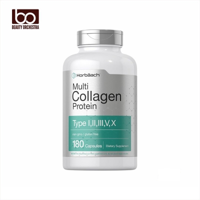 Picture of Horbaach Multi Collagen Protein 2000 mg Hydrolyzed Collagen Type I, II, III, V, X - 180 Capsules