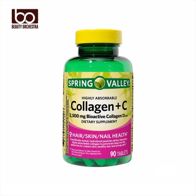 Picture of Spring Valley Collagen + C Highly Absorbable for Hair/Skin/Nail Health 2,500 mg 90 Tablets