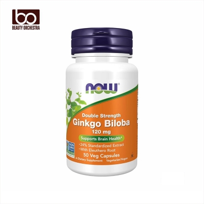 Picture of NOW Ginkgo Biloba 120 mg Double Strength 50 Veg Capsules
