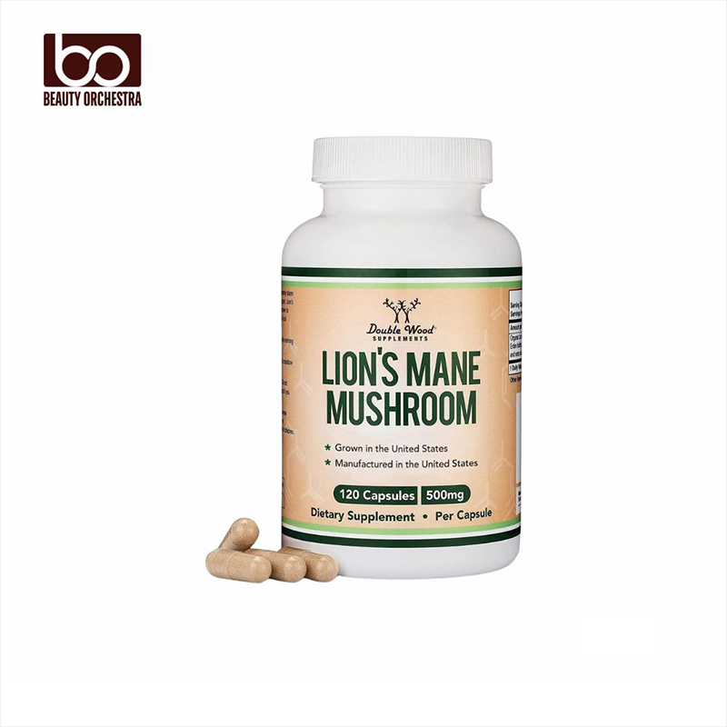 Picture of Double Wood Lions Mane Mushroom for Brain Support and Immune Health 500mg (120 Capsules)