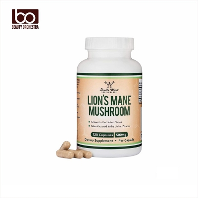 Picture of Double Wood Lions Mane Mushroom for Brain Support and Immune Health 500mg (120 Capsules)