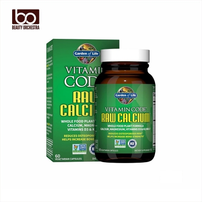 Picture of Garden of Life Raw Calcium Supplement for Women and Men - Vitamin Code Made from Whole Foods with Magnesium K2 Vitamin D3 and Vitamin C Plus Probiotics for Digestion 60 Capsules