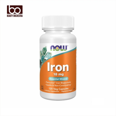Picture of NOW Iron 18 mg Non-Constipating Essential Mineral 120 Veg Capsules