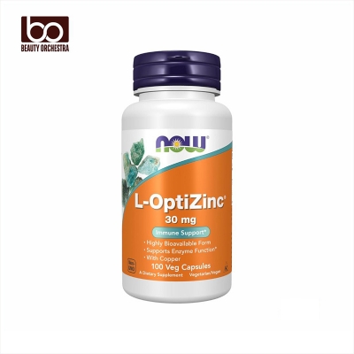 Picture of NOW L-OptiZinc 30 mg with Copper Highly Bioavailable Form 100 Veg Capsules