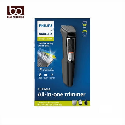 Picture of Norelco Philips Multi Groomer All-in-One Trimmer Series 3000-13 Piece Mens Grooming Kit for Beard, Face, Nose, Ear Hair Trimmer and Hair Clipper - NO Blade Oil Needed (USA)
