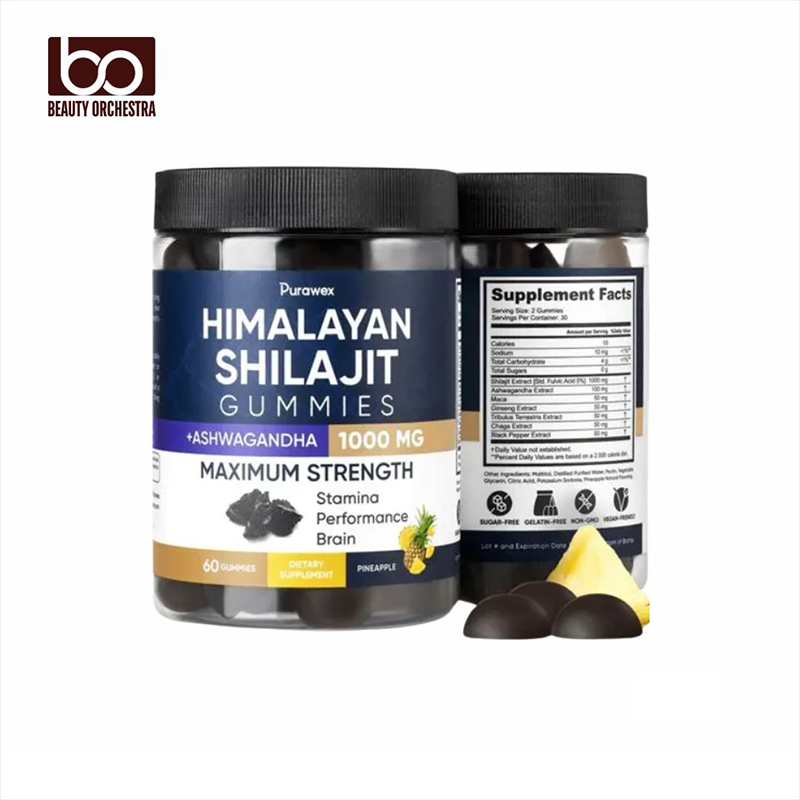 Picture of Purawex Himalayan Shilajit Gummies + Ashwagandha 1000 mg Maximum Strength - 60 Capsules