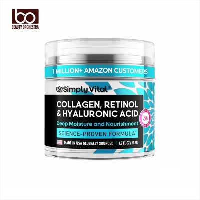 Picture of SimplyVital Collagen, Retinol & Hyaluronic Acid Cream - Anti-Aging Face Moisturizer for Face, Firming Skin Care Neck & Décolleté - Made in USA, Daily Moisturizer Face Cream Day & Night
