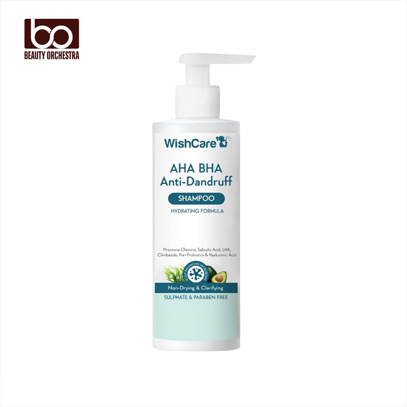 Picture of WishCare AHA BHA Anti Dandruff Shampoo for Women & Men- Piroctone Olamine, Salicylic Acid, LHA, Climbazole - 250ml