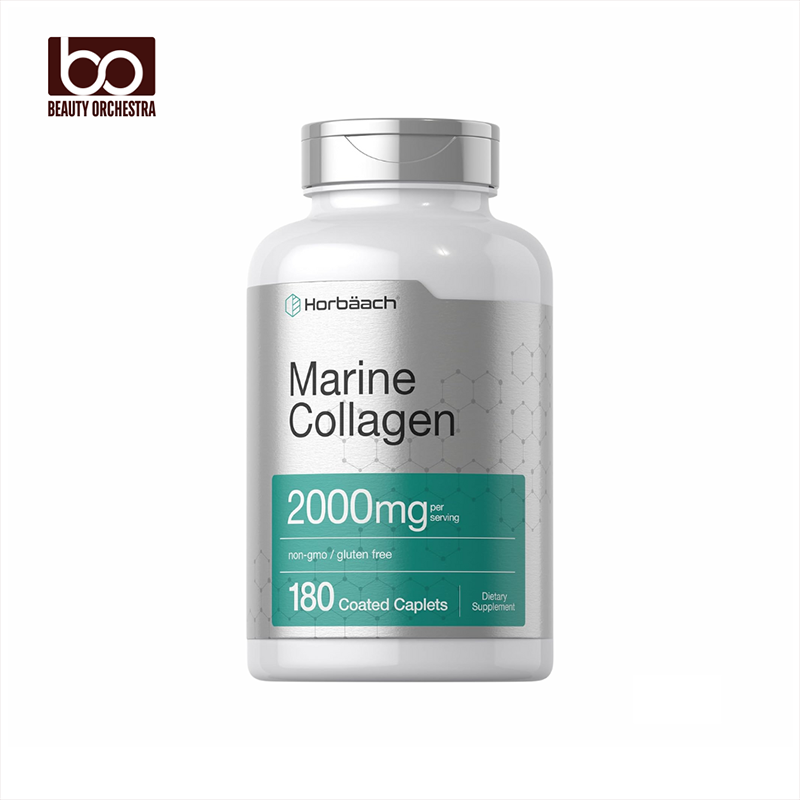 Picture of Horbaach Marine Collagen Peptides 2000mg 180 Coated Capsules