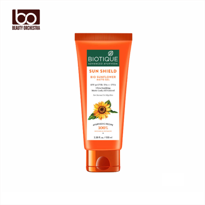 Picture of Biotique advanced ayurveda Sun shield bio sunflower matte gel spf 50 uvb - 100 ml
