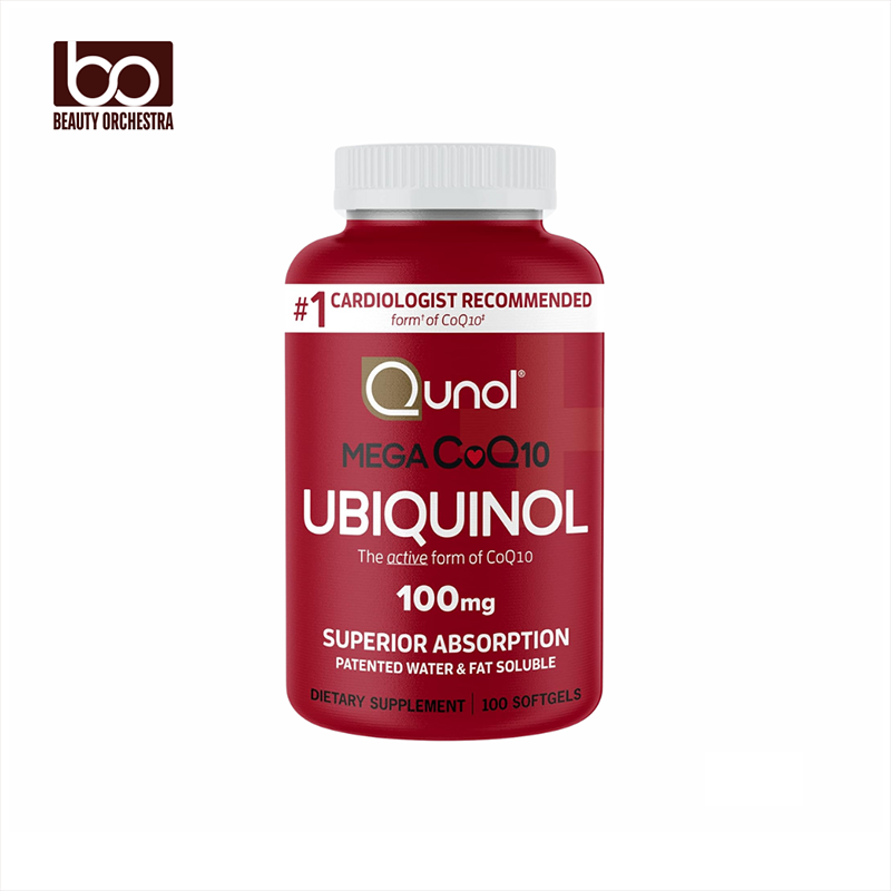 Picture of Qunol Mega Ubiquinol 100mg CoQ10, Superior Absorption Water and Fat Soluble 100 Count Softgels