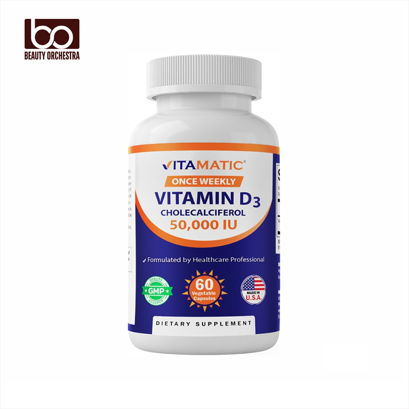 Picture of Vitamatic Vitamin D3 50,000 IU (as Cholecalciferol) Once Weekly Dose 1250 mcg 60 Veggie Capsules
