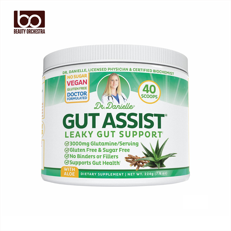Picture of Doctor Danielle Gut Assist - Leaky Gut Repair Supplement Powder - Glutamine, Arabinogalactan, Licorice Root - Supports IBS, Heartburn, Bloating, Gas, Constipation - 224 g