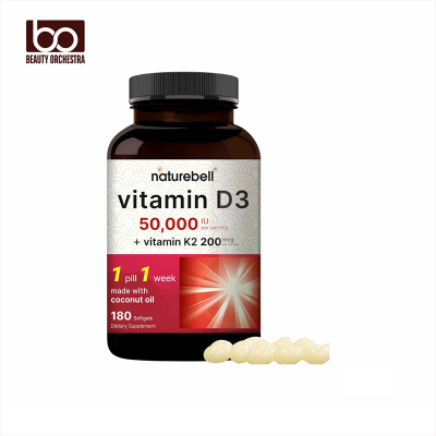 Picture of NatureBell Vitamin D3 50,000 IU + K2 200 mcg 180 Softgels
