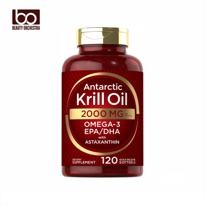 Picture of Carlyle Antarctic Krill Oil 2000 mg 120 Softgels Omega-3 EPA DHA with Astaxanthin Supplement Sourced from Red Krill