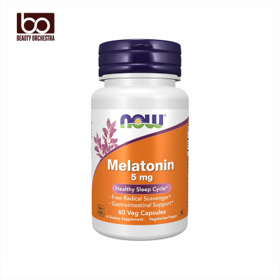 Picture of NOW Melatonin 5 mg Free Radical Scavenger Healthy Sleep Cycle 60 Veg Capsules