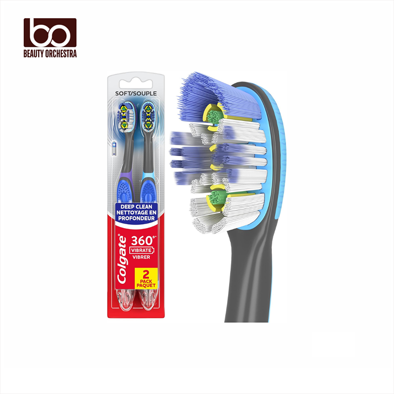 Picture of Colgate Total Advanced 360 Floss Tip Sonic Battery Powered Toothbrush | Pack of 2 | USA