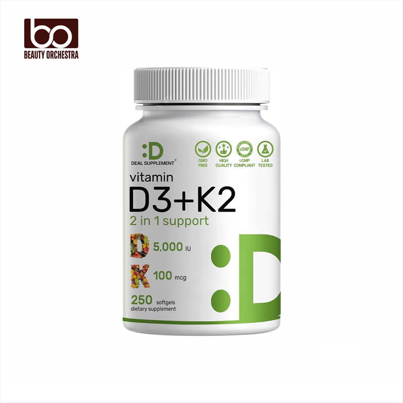 Picture of DEAL SUPPLEMENT Vitamin D3 5,000 IU + K2 MK7 Supports Heart Bone Teeth & Immune Health 250 Softgels
