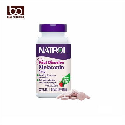 Picture of Natrol Fast Dissolve Melatonin 1 mg, Melatonin Supplements for Restful Sleep, Sleep Support for Adults, 90 Strawberry-Flavored Tablets