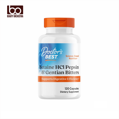 Picture of Doctor's Best Betaine HCI Pepsin & Gentian Bitters Digestive Enzymes for Protein Breakdown & Absorption 120 Capsules