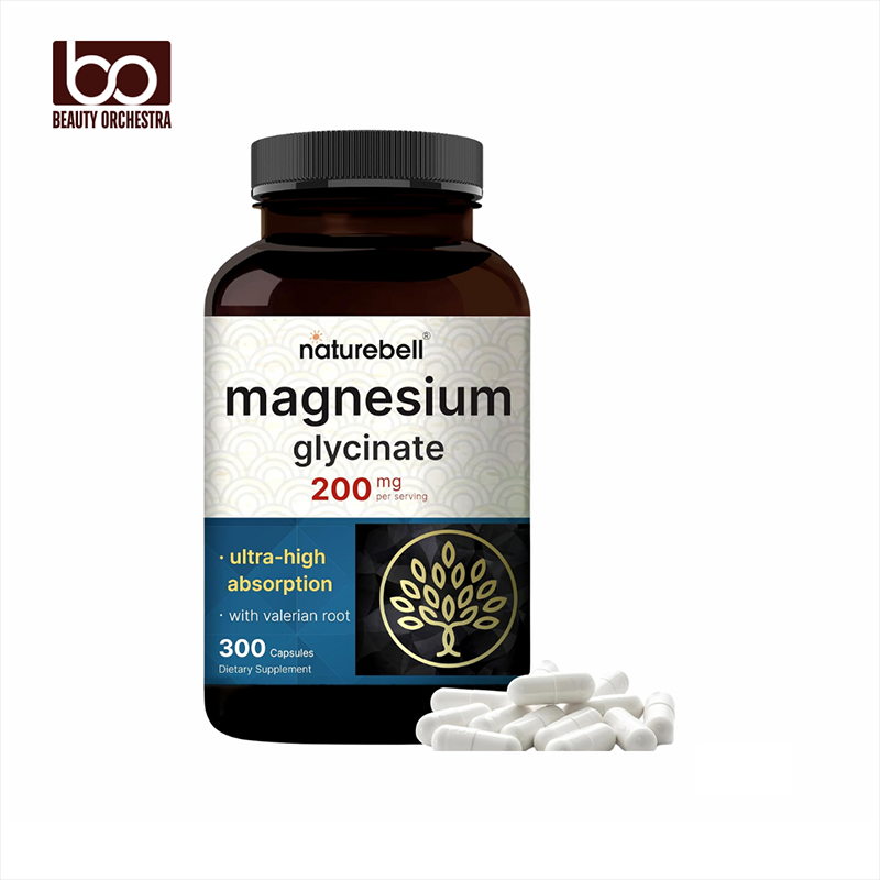 Picture of Naturebell Magnesium Glycinate 200mg for Sleep, with Valerian Root 300 Capsules
