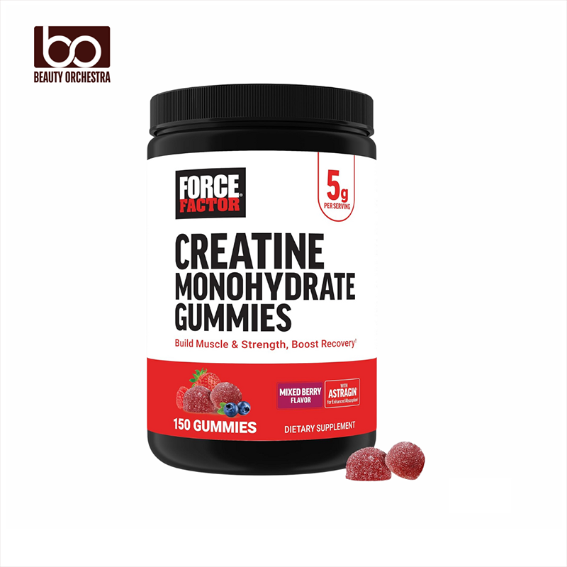 Picture of Force Factor Creatine Monohydrate Gummies, 5g Dose for Men & Women to Support Muscle, Strength, Recovery, Cognitive Health & Memory, Mixed Berry, 150 Gummies