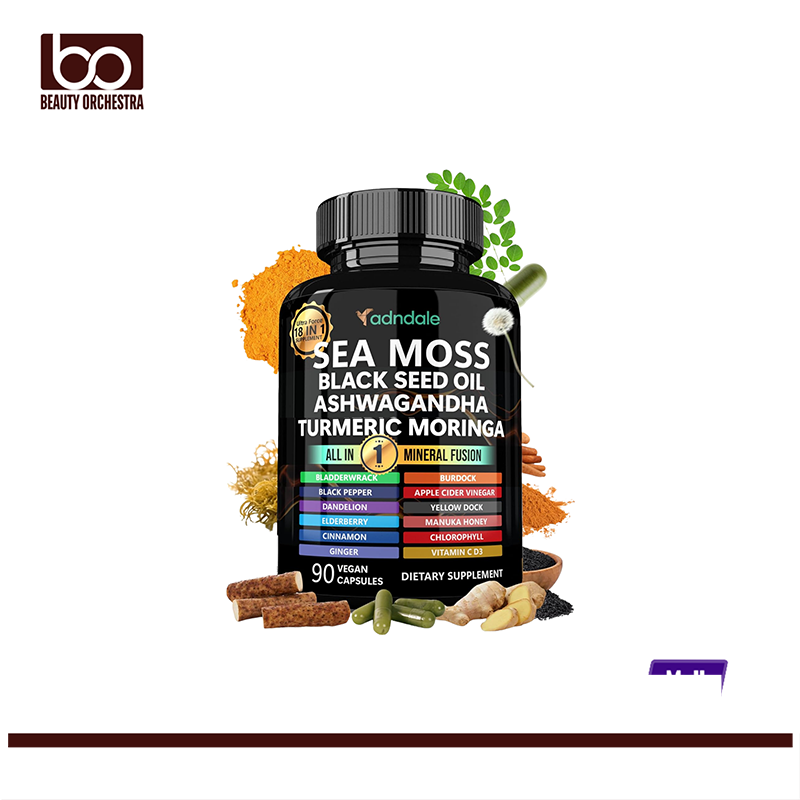 Picture of Adndale Sea Moss Black Seed Oil Ash wagandha Turmeric Moringa 90 capsules