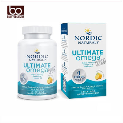Picture of Nordic Naturals Ultimate Omega Xtra, Lemon Flavor 1480 mg Omega-3 + 1000 IU Vitamin D3 - EPA & DHA - Brain, Heart, & Immune Health - 60 Soft Gels