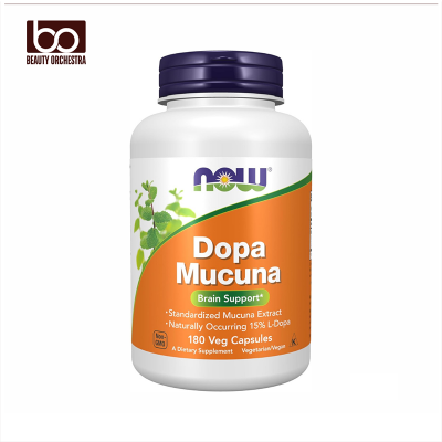 Picture of NOW DOPA Mucuna Standardized Mucuna Extract with Naturally Occurring 15% L-Dopa 180 Veg Capsules