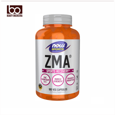 Picture of NOW Sports Nutrition ZMA (Zinc, Magnesium and Vitamin B-6) Enhanced Absorption Sports Recovery 180 Capsules