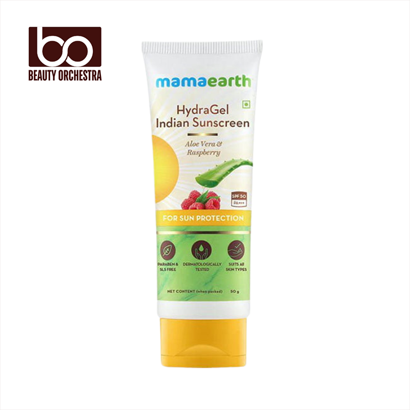 Picture of Mamaearth HydraGel Indian Sunscreen SPF 50, With Aloe Vera & Raspberry, for Sun Protection - 50g