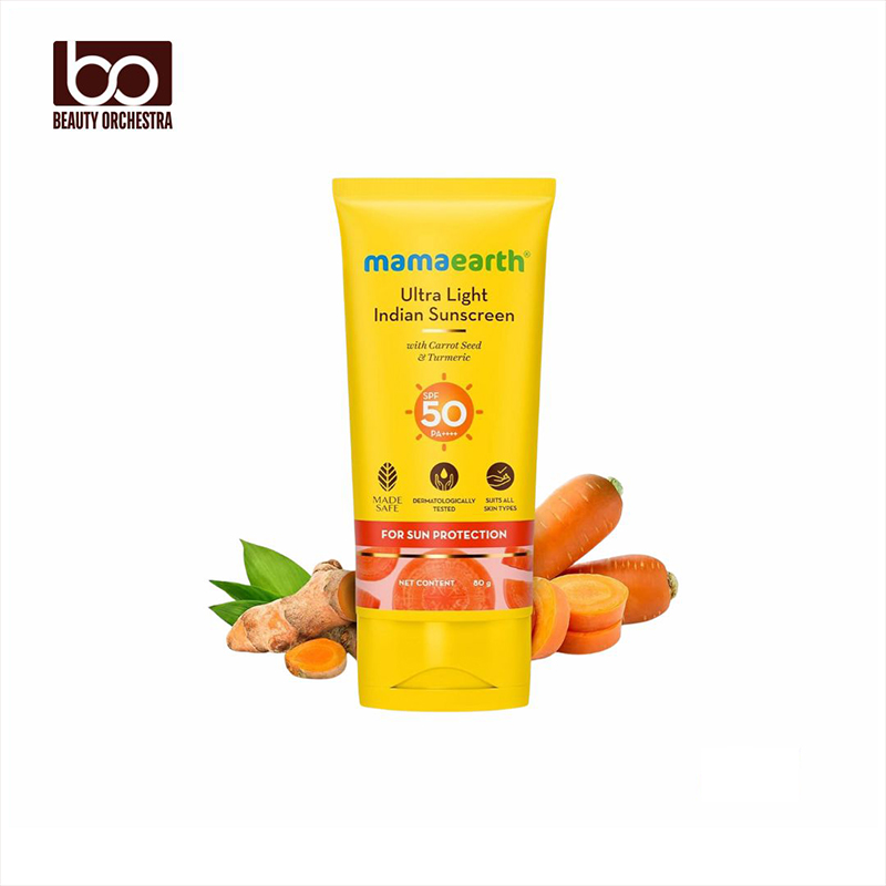 Picture of Mamaearth Ultra Light Sunscreen with Carrot Seed, Turmeric and SPF 50 PA+++  - 80ml