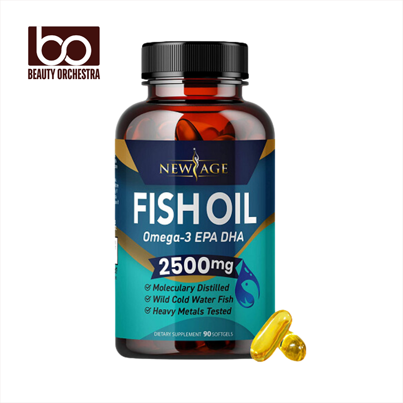 Picture of New Age Omega3 Fish Oil 2500mg - 90 Softgels (Non GMO - EPA, DHA Fatty Acids Gluten Free - Omega 3, Promotes Joint, Eye & Skin Health)
