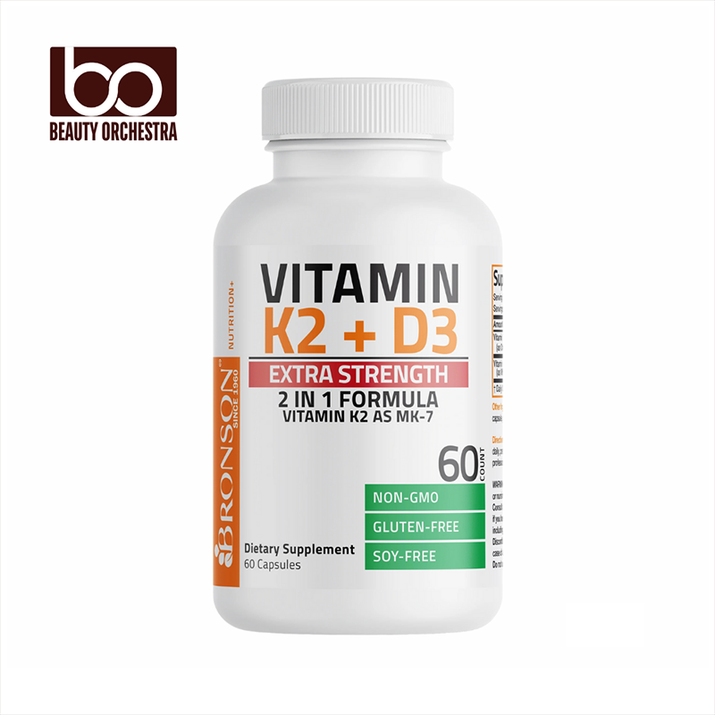 Picture of Bronson Vitamin K2 MK-7 Plus Vitamin D3 Extra Strength - 60 Capsules