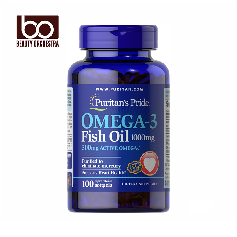 Picture of Puritan's Pride Omega-3 Fish Oil 1000 mg - 100 Softgels