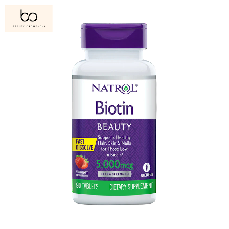 Picture of Natrol Biotin Extra Strength 5000 mcg Supplement - 90 Tablets