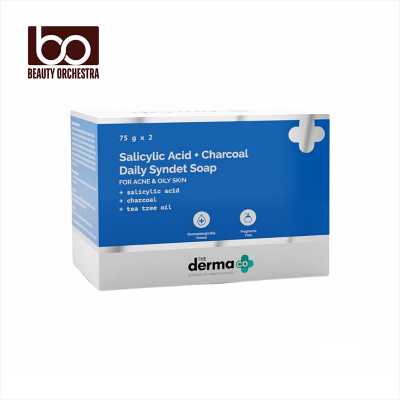 Picture of The Derma Co Salicylic Acid + Charcoal Daily Syndet Soap - 75g*2