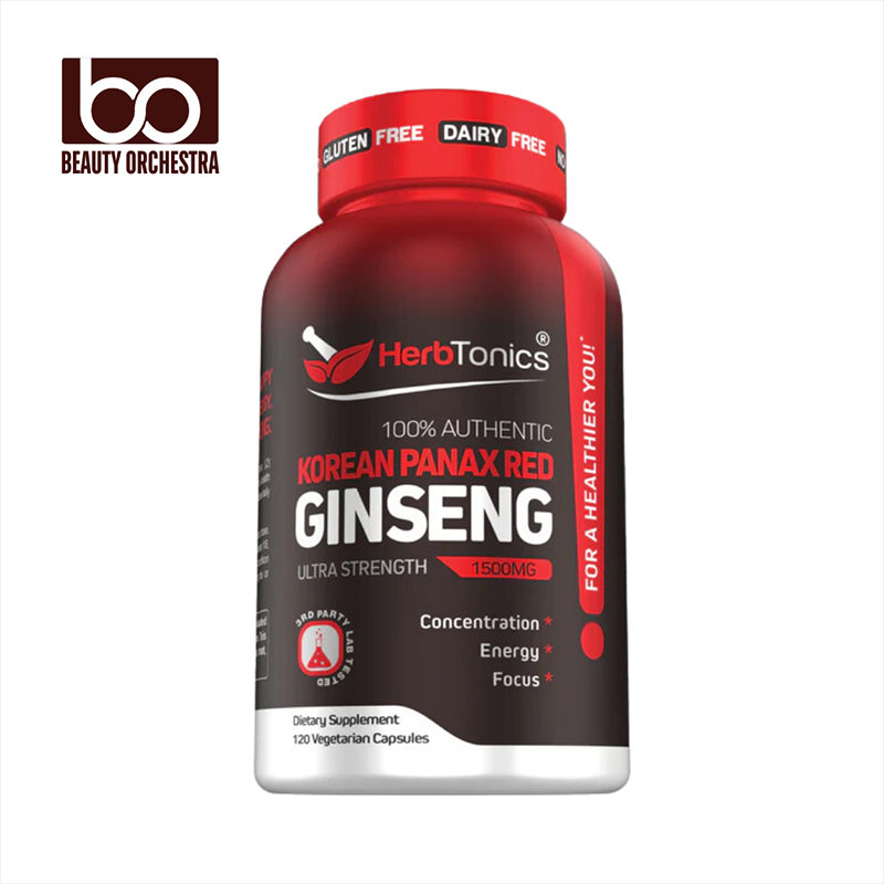 Picture of Herbtonics Korean Red Panax Ginseng 1500mg – 120 Capsules