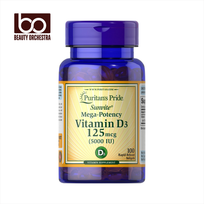 Picture of Puritan's Pride Vitamin D3 125 mcg (5000 IU) - 100 Softgels