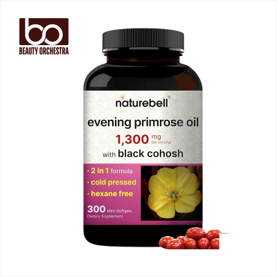 Picture of NatureBell Evening Primrose Oil With Black Cohosh 1300mg - 300 Mini-Softgels